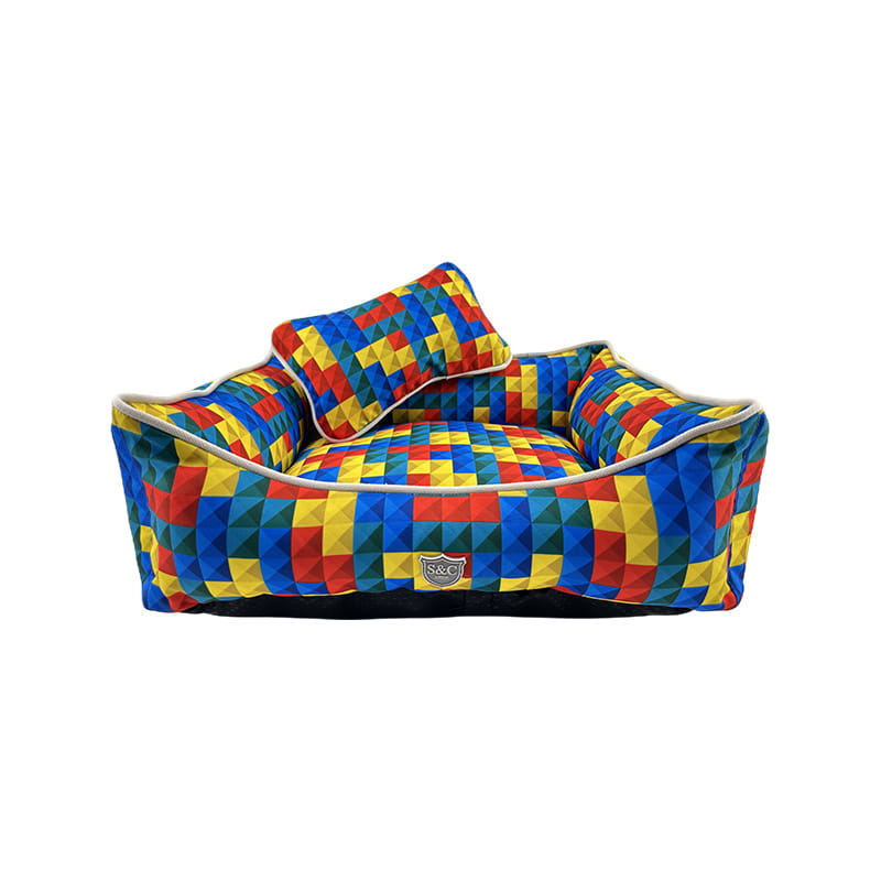 Cama retangular para cães grandes, médios e pequenos, lavável na máquina